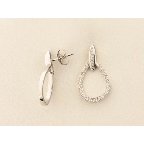 Pendientes Oro Blanco Diamantes