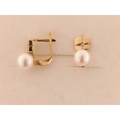 Pendientes Oro Perla Piedra Pendientes Oro Perla Piedra