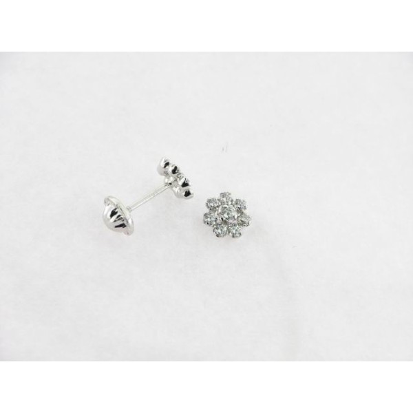 Pendientes Oro Blanco Piedras
