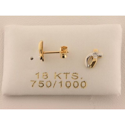 Pendientes Oro Bicolor Piedra Pendientes Oro Bicolor Piedra