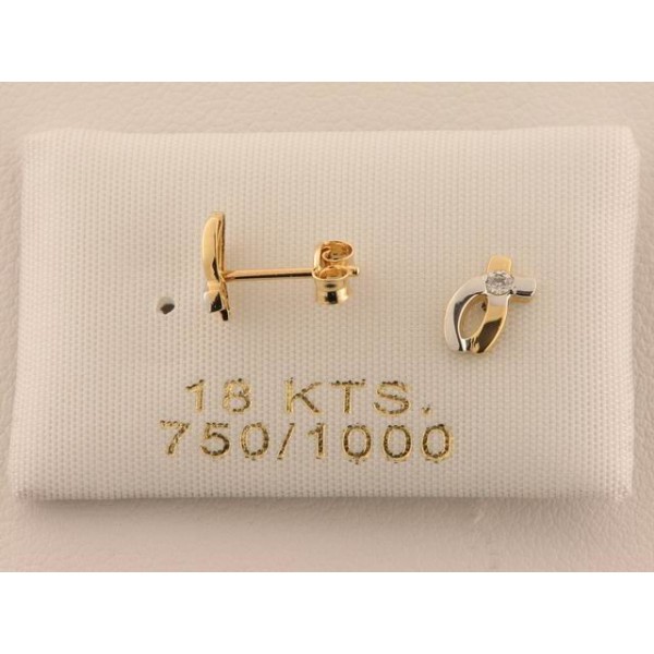 Pendientes Oro Bicolor Piedra