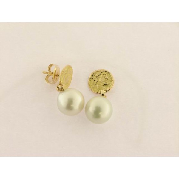 Pendientes Oro Perla Australia