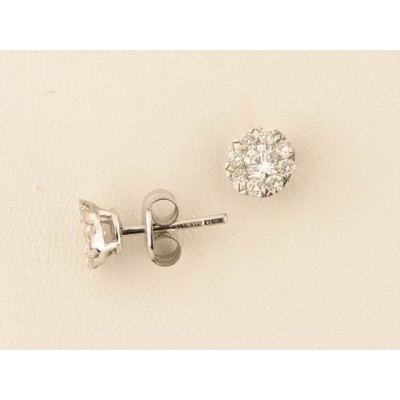 Pendientes Oro Blanco Diamantes Pendientes Oro Blanco Diamantes