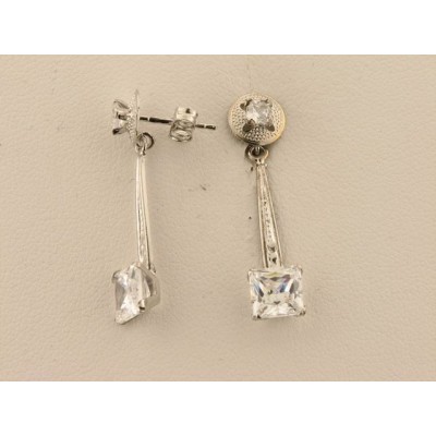 Pendientes Oro Blanco Piedras Pendientes Oro Blanco Piedras