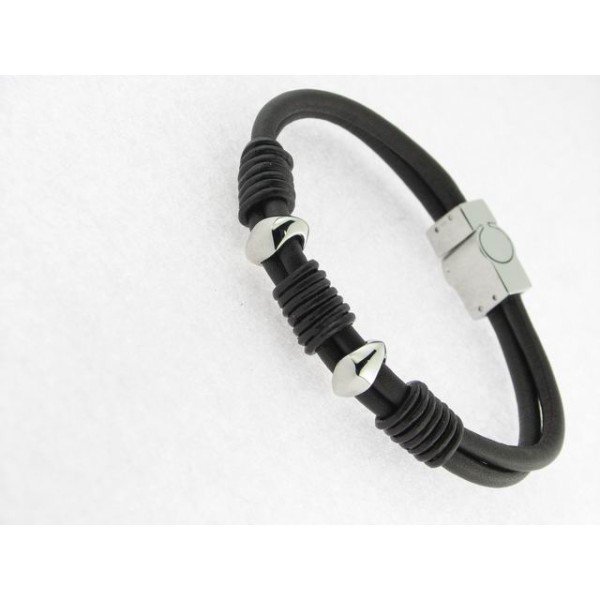 Lotus pulsera acero cuero
