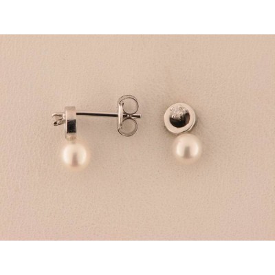 Pendientes Oro Blanco Diamante Perla Pendientes Oro Blanco Diamante Perla
