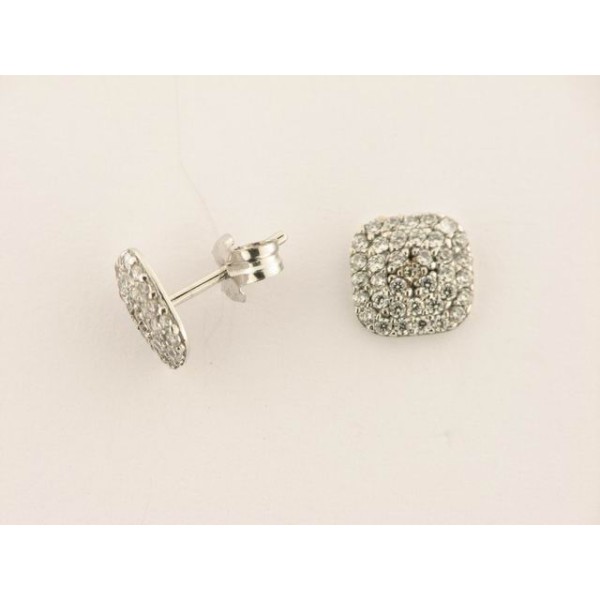Pendientes Oro Blanco Piedras
