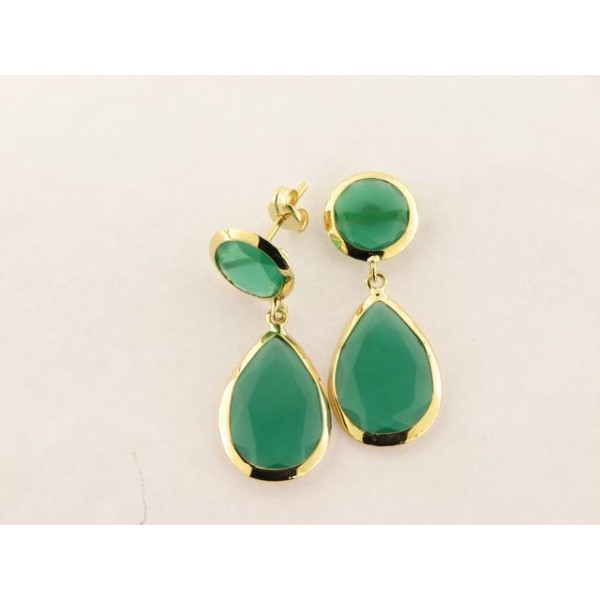 Pendientes Oro Piedra Color