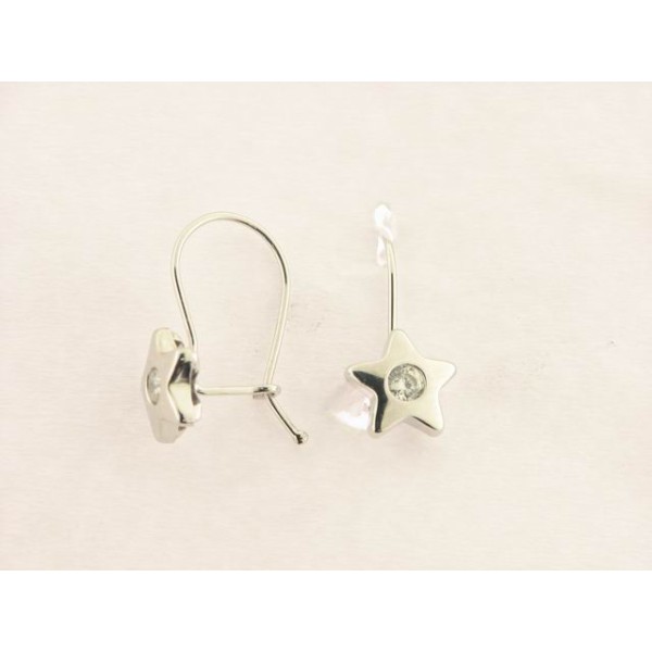 Pendientes Oro Blanco Piedras