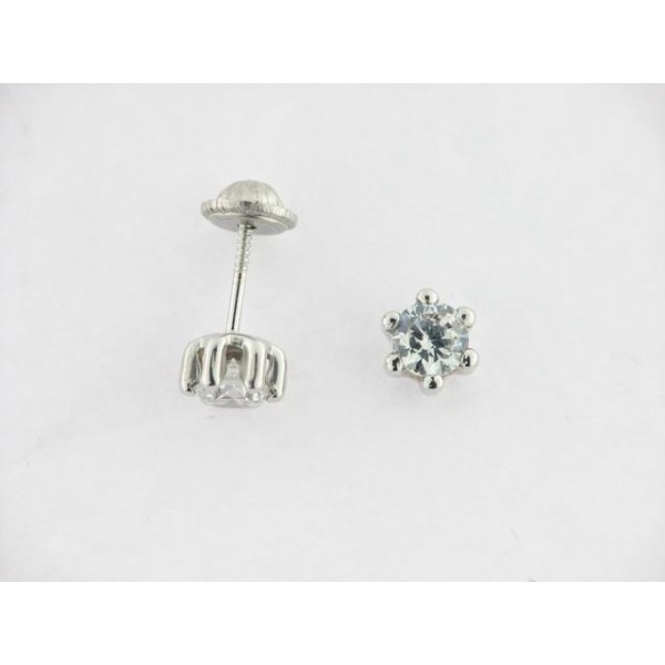 Pendientes Oro Blanco Piedra