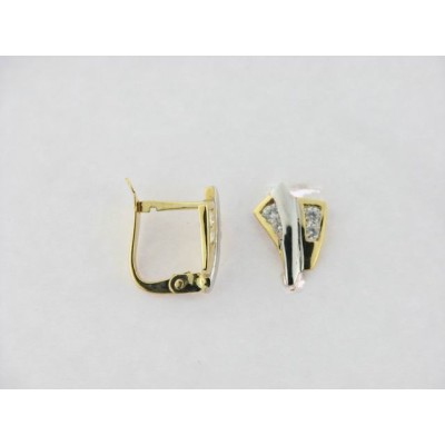Pendientes Oro Bicolor Piedras Pendientes Oro Bicolor Piedras