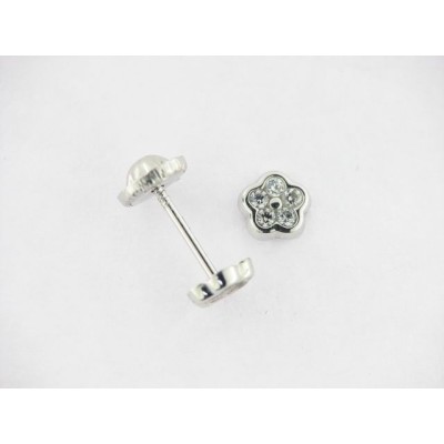 Pendientes oro blanco zirconitas Pendientes oro blanco zirconitas