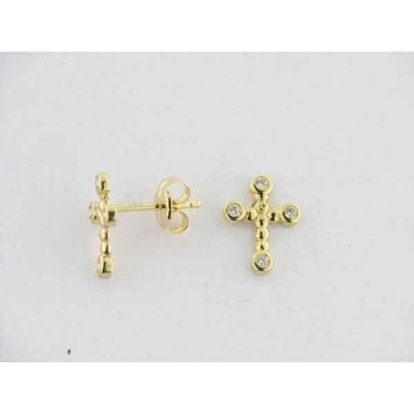 Pendientes Oro Cruz Piedras