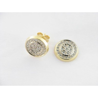 Pendientes Oro Bicolor Piedras Pendientes Oro Bicolor Piedras