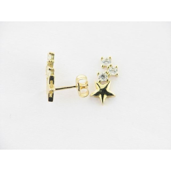 Pendientes Trepador Oro Piedras