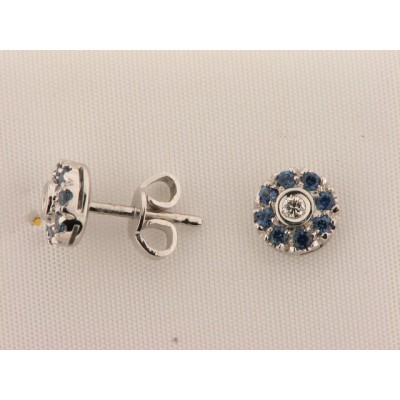 Pendientes Oro Blanco Diamantes Zafiro Pendientes Oro Blanco Diamantes Zafiro