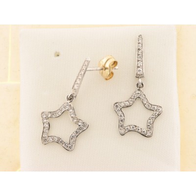 Pendientes Oro Blanco Piedras Pendientes Oro Blanco Piedras