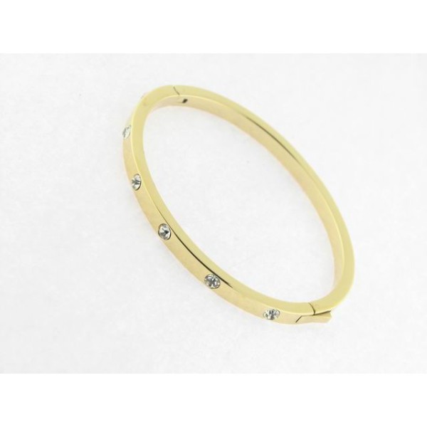 Lotus Pulsera Aro Acero Piedras