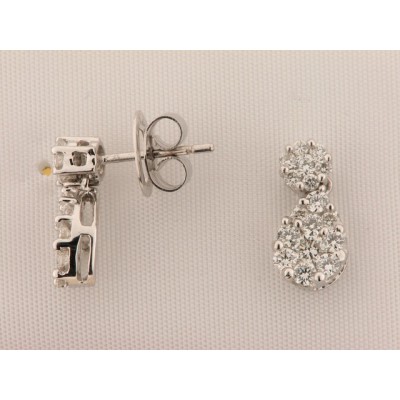 Pendientes Oro Blanco Diamantes Pendientes Oro Blanco Diamantes