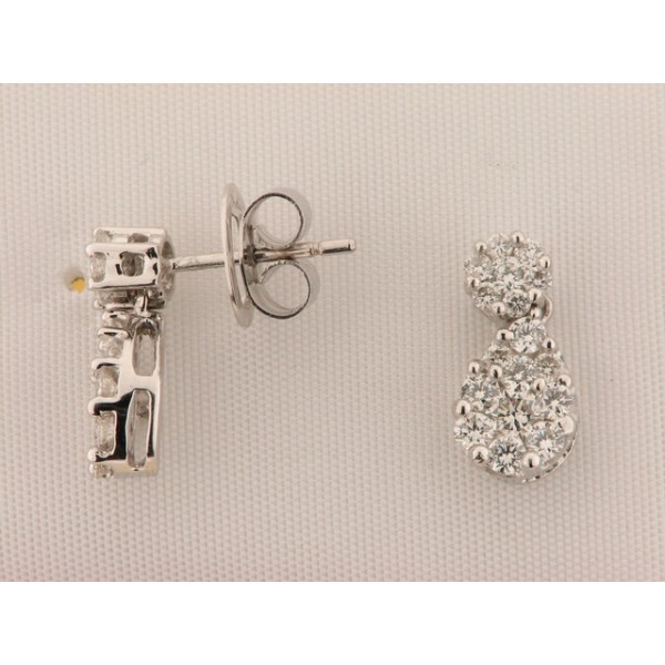 Pendientes Oro Blanco Diamantes