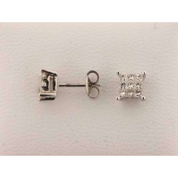 Pendientes Oro Blanco Diamantes