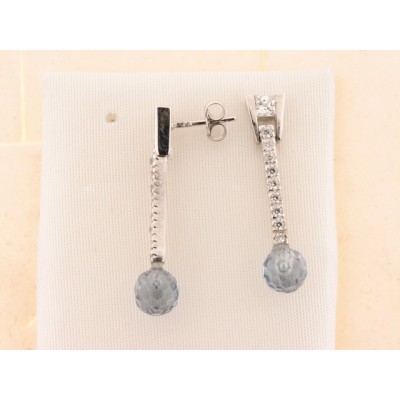 Pendientes Oro Blanco Piedras Pendientes Oro Blanco Piedras