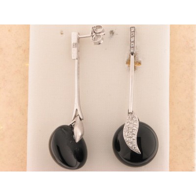 Pendientes Oro Blanco Diamantes Piedra Pendientes Oro Blanco Diamantes Piedra