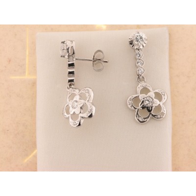 Pendientes Oro Blanco Piedras Pendientes Oro Blanco Piedras