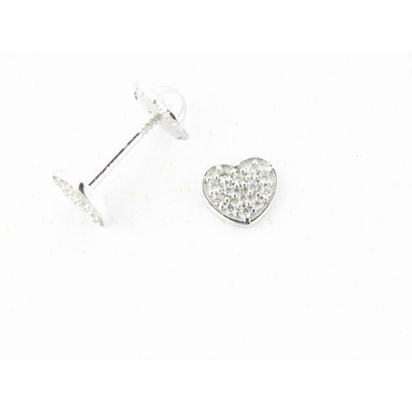 Pendientes oro blanco zirconitas