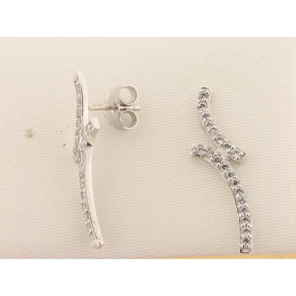 Pendientes Oro Blanco Piedra