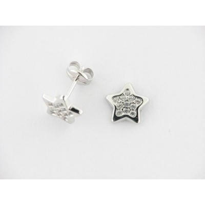 Pendientes oro blanco zirconitas Pendientes oro blanco zirconitas