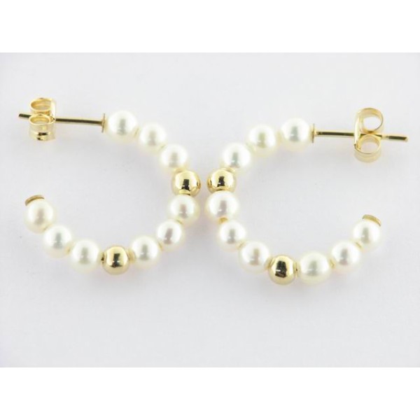 Pendientes Aro Oro Perlas