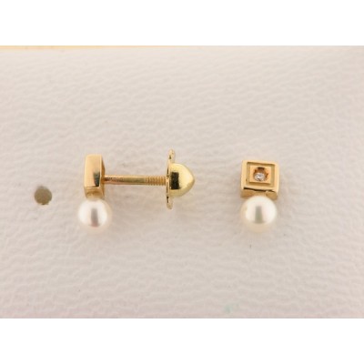 Pendientes Oro Diamantes Perla Pendientes Oro Diamantes Perla