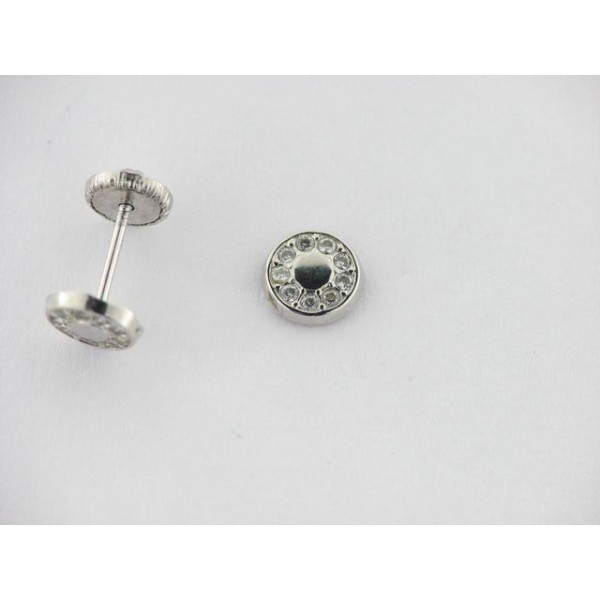 Pendientes Oro Blanco Piedras
