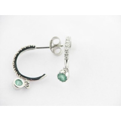Pendientes Aro Oro Blanco Diamantes Pendientes Aro Oro Blanco Diamantes