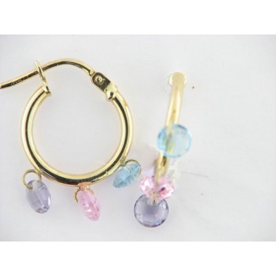 Pendientes Aro Oro Piedras Pendientes Aro Oro Piedras