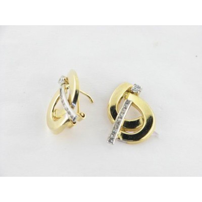 Pendientes Oro Bicolor Piedras Pendientes Oro Bicolor Piedras