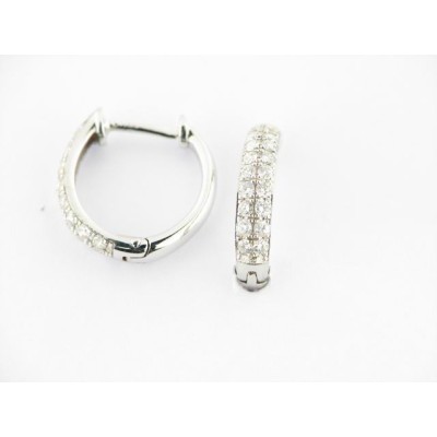Pendientes Aro Oro Blanco Diamantes Pendientes Aro Oro Blanco Diamantes