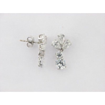 Pendientes Oro Blanco Piedras Pendientes Oro Blanco Piedras