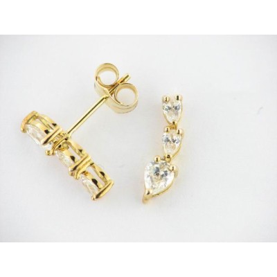 Pendientes Trepador Oro Piedras Pendientes Trepador Oro Piedras