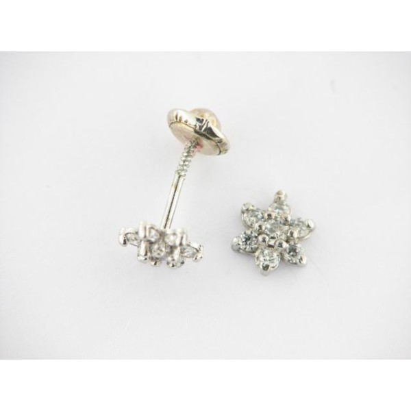 Pendientes Oro Blanco Piedras
