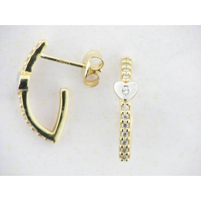 Pendientes Aro Oro Bicolor Piedras Pendientes Aro Oro Bicolor Piedras