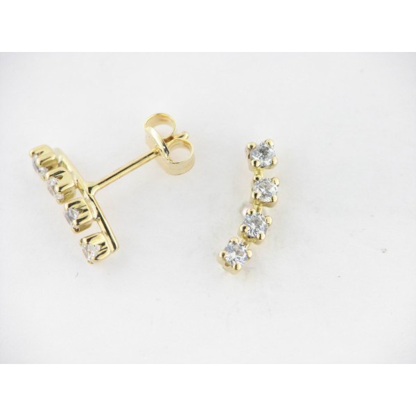 Pendientes Trepador Oro Piedras