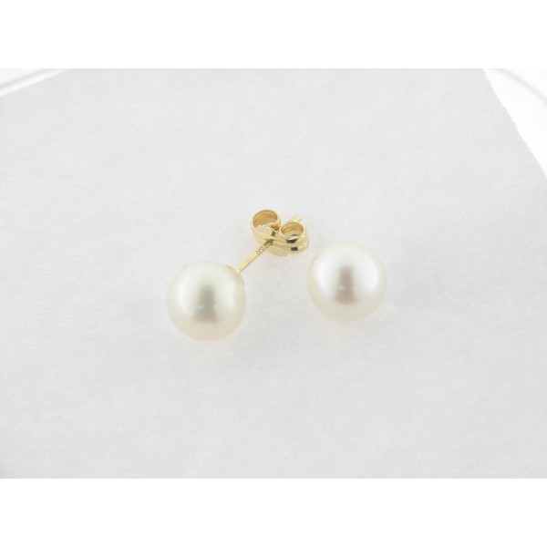 Pendientes Oro Perla 7 mm