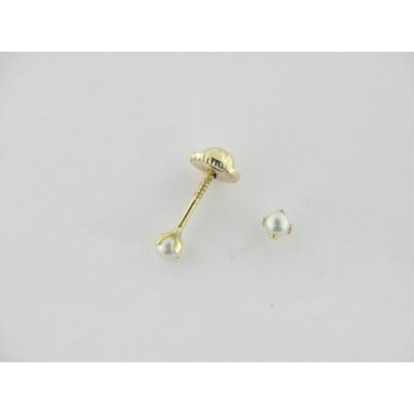 Pendientes oro Perla