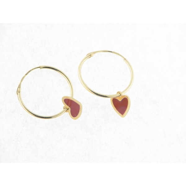 Pendientes Aro Oro Con Colgante