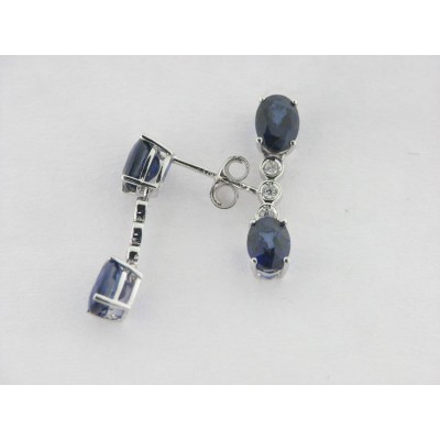 Pendientes Oro Blanco Piedras Pendientes Oro Blanco Piedras