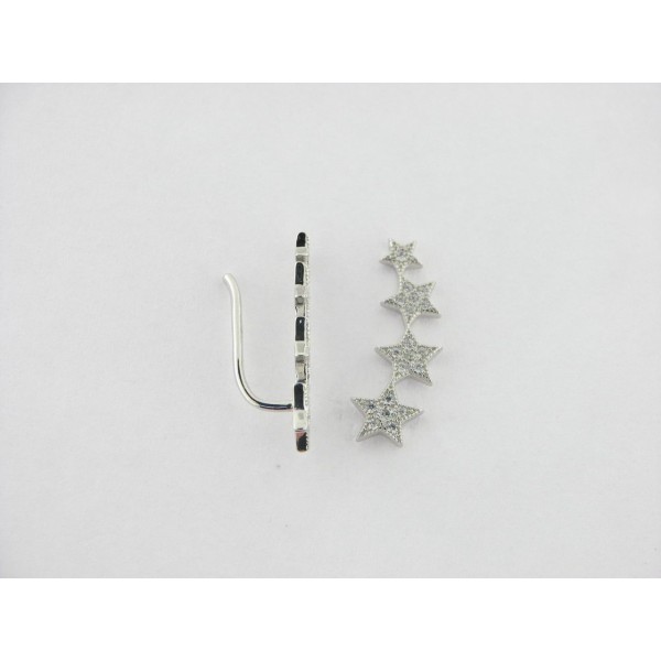 Pendientes trepadores plata circonitas