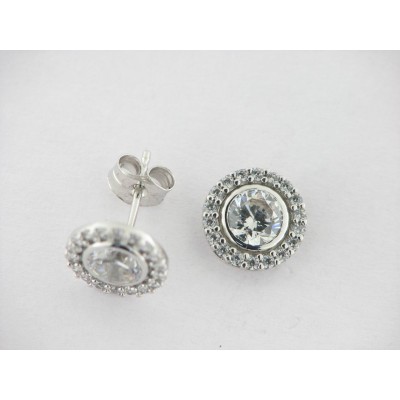 Pendientes Oro Blanco Piedras Pendientes Oro Blanco Piedras