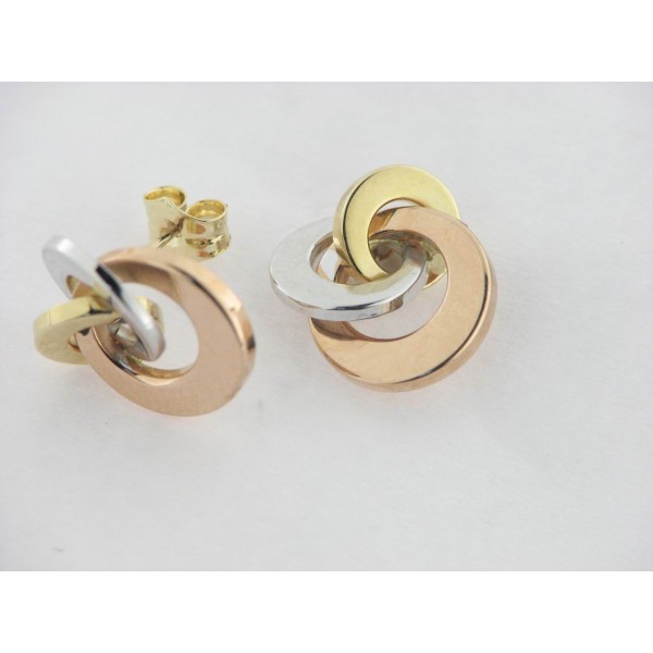 Pendientes oro Tricolor